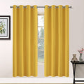 Room Darkening Curtains 52x72 inch Long Mustard Yellow (Mustard Yellow / 52"W x 72"L (Pack of 2))
