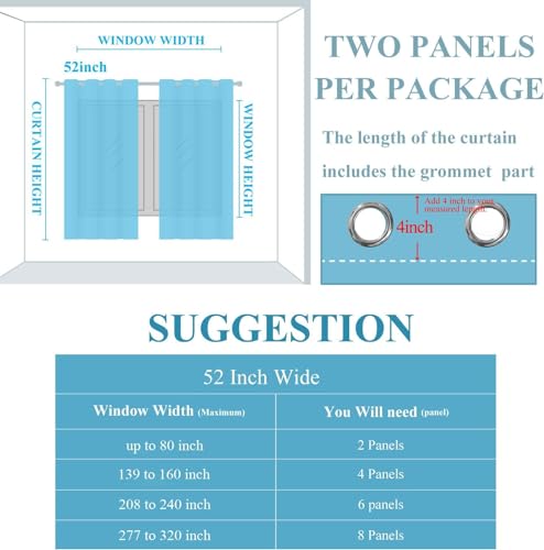 Pink and Teal Ombre Blackout Curtains for Bedroom 84 Inch (Pink and Teal / 52"W x 84"L (Pack of 2))