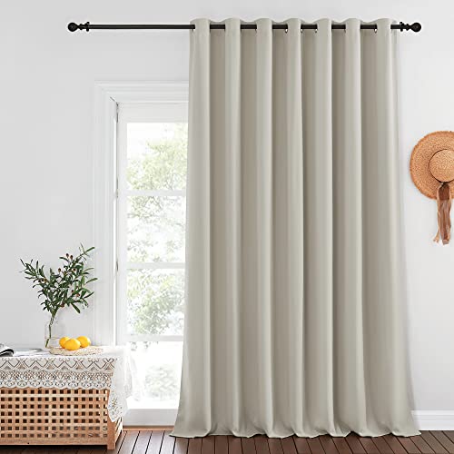 Extra Wide Blackout Sliding Door Curtains 95 inch Length (Natural / 100"W x 95"L (Pack of 1))