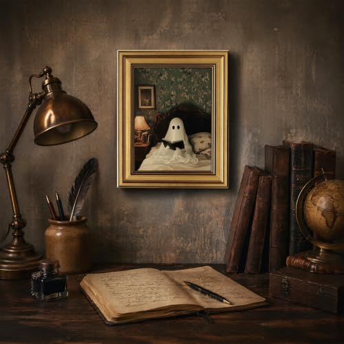 Gold Framed Halloween Canvas Wall Art (37-Halloween Ghost / 8x10)