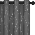 Living Room Curtains 54 Inches Long (Light Grey/Wave Dots / 52"W x 54"L (Pack of 2))
