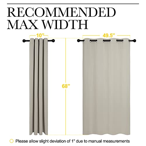 Natural Room Darkening Curtains for Cafe 55" w x 68" L 2 Panels (Natural / 55"W x 68"L (Pack of 2))