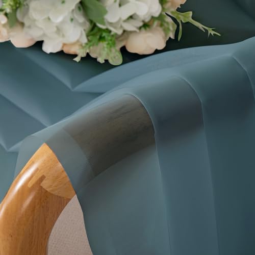 Stone Blue Sheer Curtains 54 Inch Long 2 Panels (Stone Blue / 42"W x 54"L (Pack of 2))
