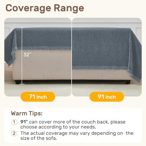 2 Pieces Sectional Couch Covers L Shaped Cover XL Dusty Blue (Dusty Blue / 71"×110"+71"×118")