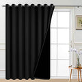 Black 100% Blackout Patio Door Curtain Panels W100 x L84 (100"W x 84"L (Pack of 1) / Black)