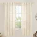 Semi Sheer Beige Linen Curtains 72 inch 2 Panels (Beige / 34"W x 72"L (Pack of 2))