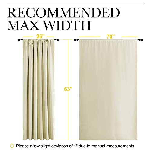 Blackout Curtains for Bedroom (Beige / 70"W x 63"L (Pack of 2))