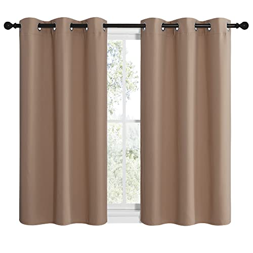 Room Darkening Curtain Panels for Cafe (Cappuccino / 42"W x 40"L (Pack of 2))