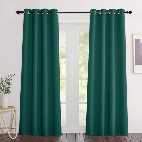 Blackout Hunter Green Curtains 84 inches Long (Hunter Green / 46"W x 84"L (Pack of 2))