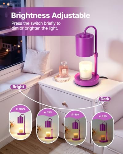 Dimmable Candle Warmer Lamp with Timer (Purple)