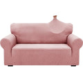 1 Piece Jacquard Couch Covers for 2 Cushion Couch High Stretch Loveseat Slipcover for Pets Dogs Anti Slip Love Seat Sofa Slipcover Furniture Protector (Medium (55"-69") / New Pattern Rose)