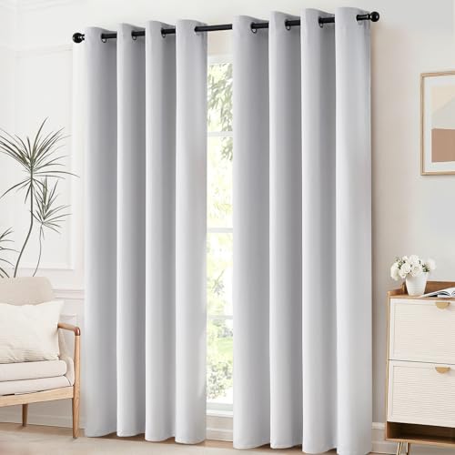 Room Darkening Curtains 52x63 inch Greyish White (Greyish White / 52"W x 63"L (Pack of 2))