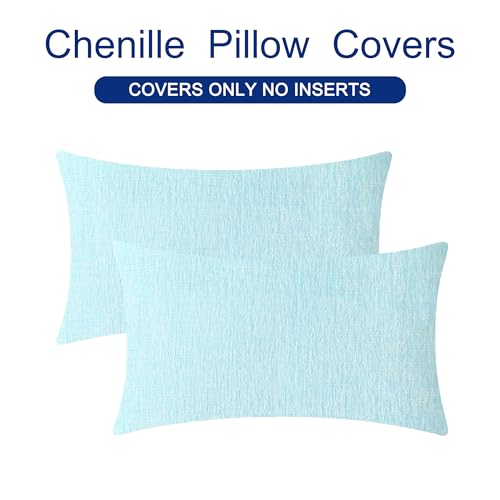 Decorative Throw Pillow Covers 26 X 16 Inches Light Blue Grey (26" x 16" (Pack of 2) / Light Blue Grey)