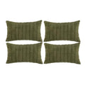 4 Packs Decorative Throw Pillow Covers for Living Room Couch Bed (24" x 12" (Pack of 4) / Moss Green)