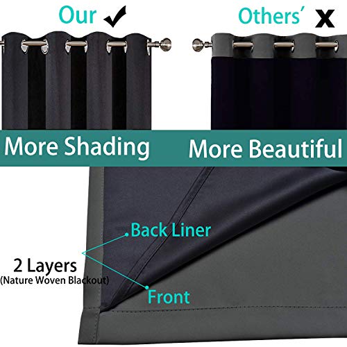 Dark Grey 100% Blackout Curtains 84 Inches Long 70" Wide 2 Panels (70"W x 84"L (Pack of 2) / Dark Grey)