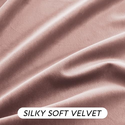 Dusty Pink Velvet Curtains 72 inches with Hook Belt (Dusty Pink / 52"W x 72"L (Pack of 2))