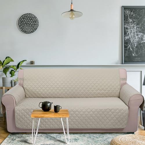Large Sofa Cover Reversible Couch Cover for Dogs (Beige/Beige / 78"sofa Xl - Xl Large)
