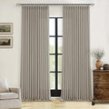 Burlywood Birch Pinch Pleated Linen Semi Sheer Curtains 86 Inches Long (Burlywood Birch / 40"W x 86"L (Pack of 2))