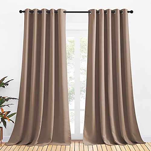 Blackout Window Curtains and Drapes for Kitchen (Cappuccino / 70"W x 95"L (Pack of 2))