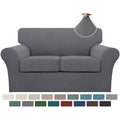 3 Piece Sofa Covers for 2 Cushion Couch Sofa Slipcover Soft Couch Cover for Dogs (Loveseat (2 Cushion) / Charcoal Gray)