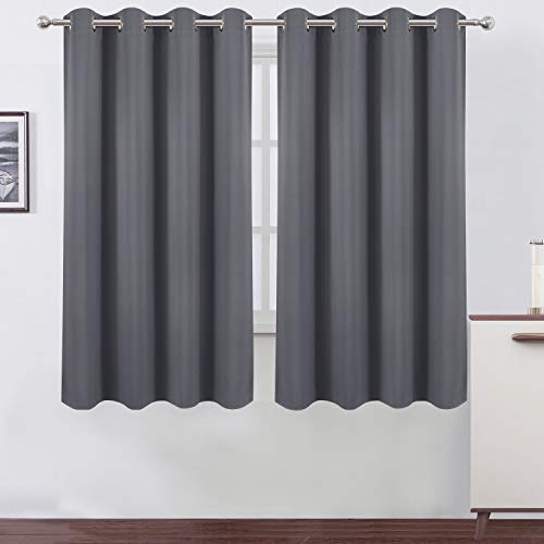 Grey Blackout Curtains 66 x 63 Inch Length (Grey / 66"W x 63"L (Pack of 2))