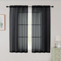 Sheer Black Curtains for Bedroom Living Room 54 Inch Length 2 Panels Set (Black / 42"W x 54"L (Pack of 2))