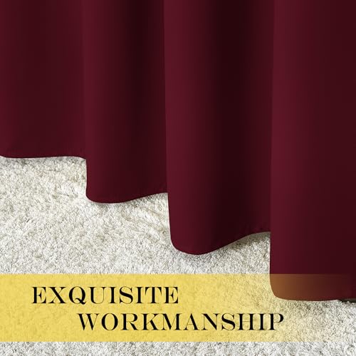 Blackout Room Divider Curtains 84 inch Length (Wine Red / 100"W x 84"L (Pack of 1))