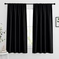 Extra Wide Blackout Curtains for Bedroom Living Room 63 inch Long (Black / 70"W x 63"L (Pack of 2))