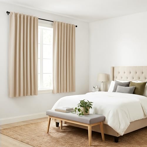 Kitchen Window Curtains (Biscotti Beige / 52"W x 45"L (Pack of 2))