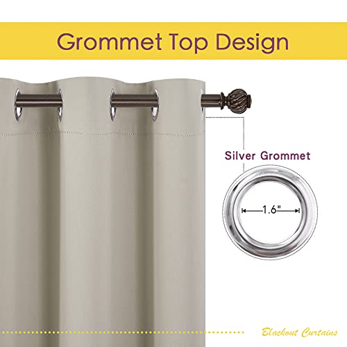 Blackout Curtains for Bedroom (Natural / 34"W x 80"L (Pack of 2))
