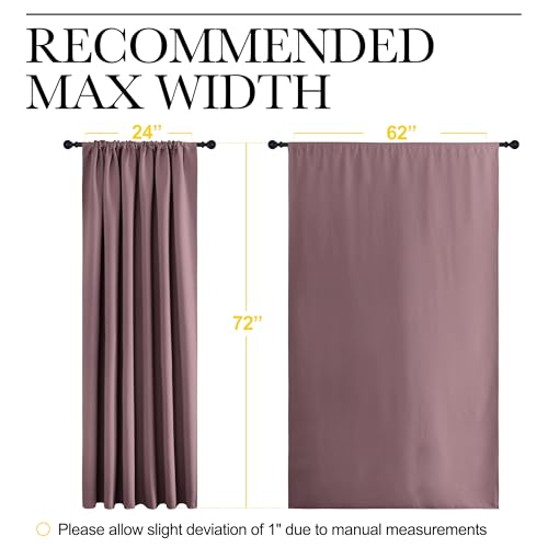 2 Panels Blackout Curtains (Dry Rose / 62"W x 72"L (Pack of 2))