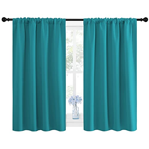 Peacock Blue Blackout Curtains Panels for Window (Peacock Blue / 42"W x 48"L (Pack of 2))
