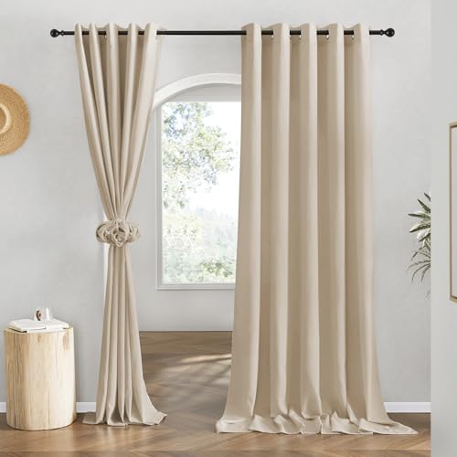 Linen 78 inch Curtains for Kitchen Window (Angora / 68"W x 78"L (Pack of 2))