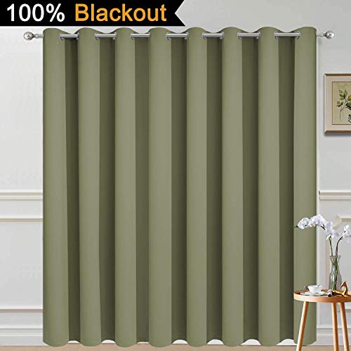 Sage 100% Blackout Patio Door Curtain Panels W100 x L84 (100"W x 84"L (Pack of 1) / Sage Green)