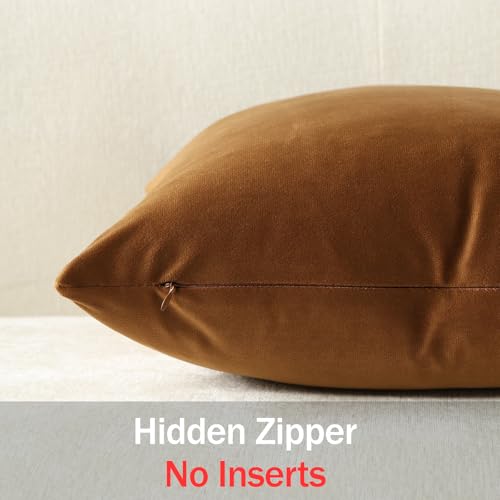 Throw Pillow Covers 16x16 Golden Brown (Golden Brown / 16" x 16" (Pack of 2))