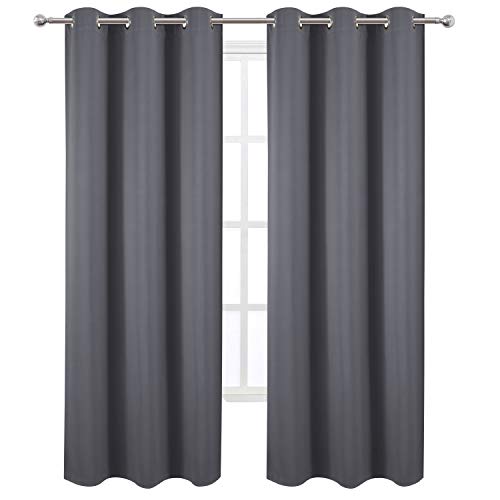 Grey Thermal Blackout Curtains (Grey / 38"W x 84"L (Pack of 2))