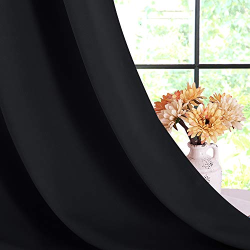 Blackout Draperies Window Curtain Panels (Black / 70"W x 84"L (Pack of 2))