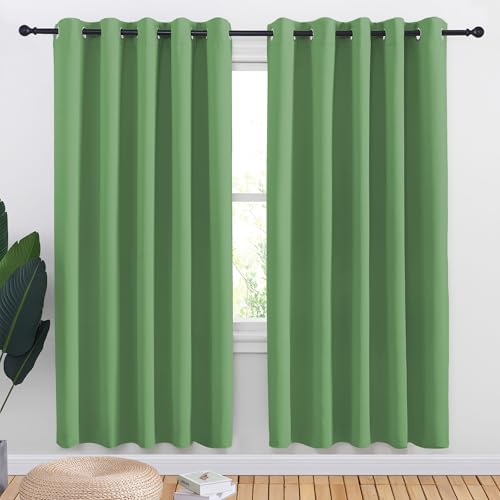 Bedroom Curtains Blackout Drapery Panels (Forest Green / 70"W x 72"L (Pack of 2))