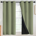 Sage 100% Blackout Curtains Room Darkening Living Room 63 Inch (Sage / 42"W x 63"L (Pack of 2))