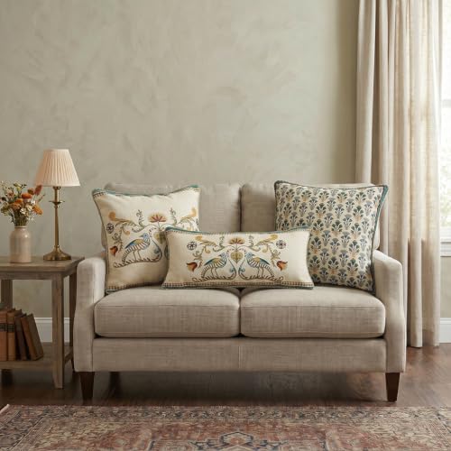 French Vintage Linen Throw Pillow Cover (28" x 12" (Pack of 2) / Wensel C)