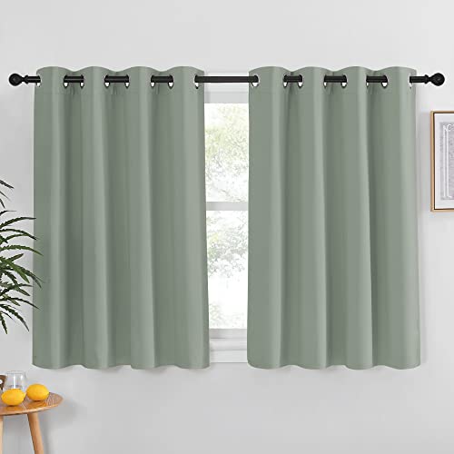 Blackout Kitchen Curtain 54 inches Long (Sage Green / 52"W x 54"L (Pack of 1))