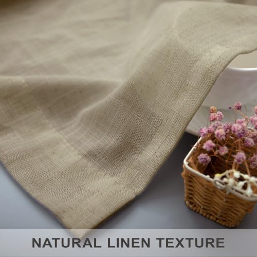 Burlywood Birch Natural Linen Curtains 92 Inch Length 2 Panels Set Back Tab Light Filtering Living Room Curtain Drapes Office Modern Minimalist Decor Farmhouse Boho Neutral Semi Sheer Curtain 92 Long (52"W x 92"L (Pack of 2) / Burlywood Birch)