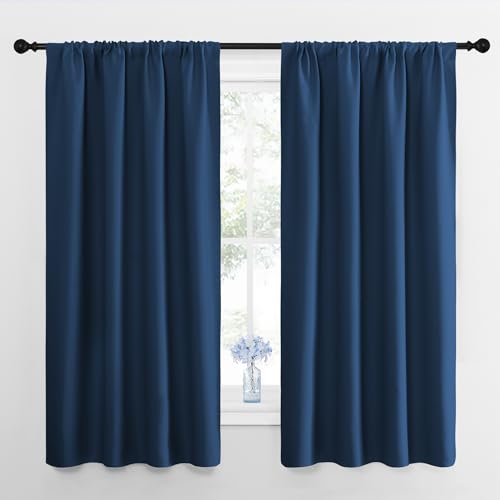 Window Curtains for Bedroom (Moroccan Blue / 42"W x 48"L (Pack of 2))