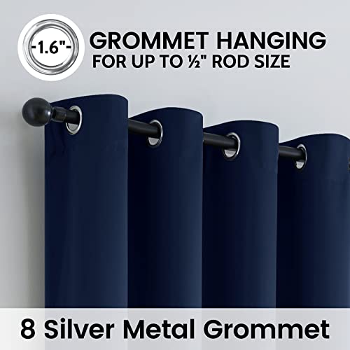 Navy Blue 100% Blackout Curtains Room Darkening Living Room 63 (Navy Blue / 52"W x 63"L (Pack of 2))