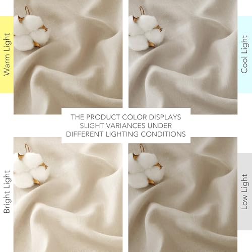 Linen Angora Curtains for Living Room (Angora / 55"W x 108"L (Pack of 2))
