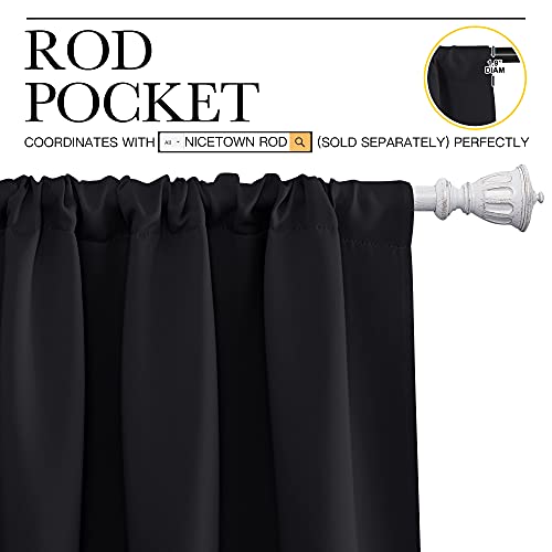 Black Out Curtain Panels for Kitchen (Black / 34"W x 54"L (Pack of 2))