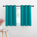 Small Curtains for Shelves RV Bathroom Kitchen (Peacock Teal / 42"W x 36"L (Pack of 2))