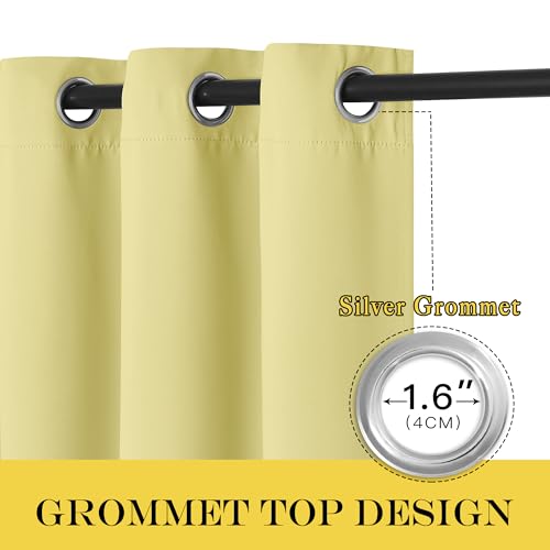 Paler Yellow Blackout Curtains for Bedroom 72 Inches Long (Paler Yellow / 66"W x 72"L (Pack of 1))
