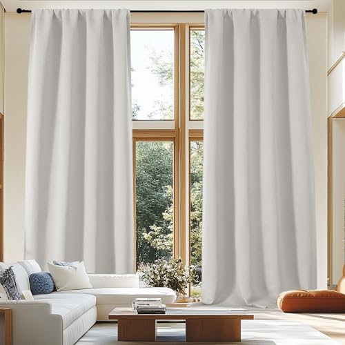 Ava Natural Extra Long 10ft Curtains for Patio 120 Inches Long 2 Panels Set (Natural / 50"W x 120"L (Pack of 2))