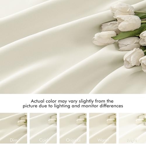 Cream Back Tab Blackout Curtains 52x72 Inches Long 2 Panels Set (Cream / 52"W x 72"L (Pack of 2))